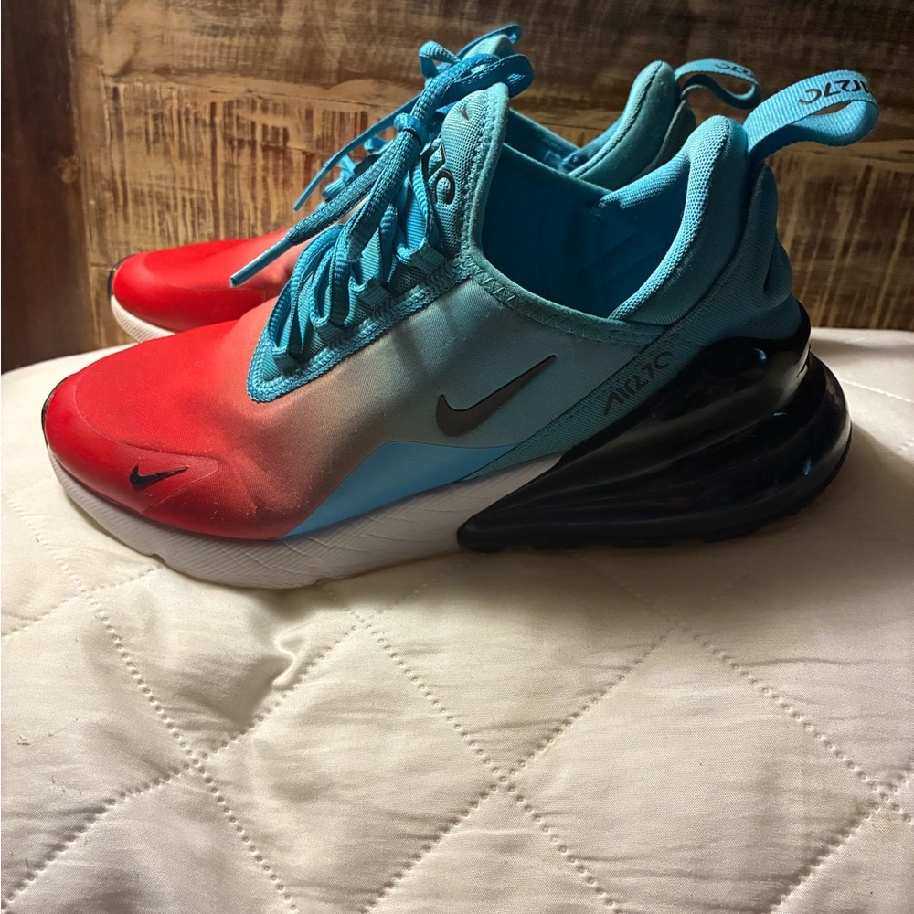 Nike gradient red and teal Air Max 270 sneakers